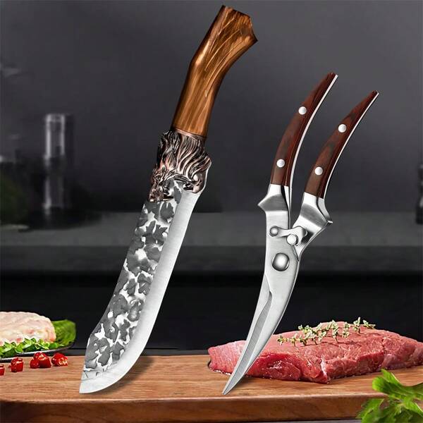 1-2 PEÇAS, Faca de Osso Profissional, Tesoura de Cozinha para Carne, Vegetais, Asas de Frango, Peixe, Churrasco, Tesoura para Alimentos, Faca de Corte, Faca Cleaver, Ferramentas para Casa e Restaurante, Utensílios de Cozinha