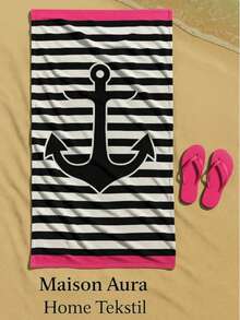 Beach Towel – 100% Microfiber Polyester – 75x150 Cm – Lightweight & Quick Dry – Made In Turkey - Black - View 3