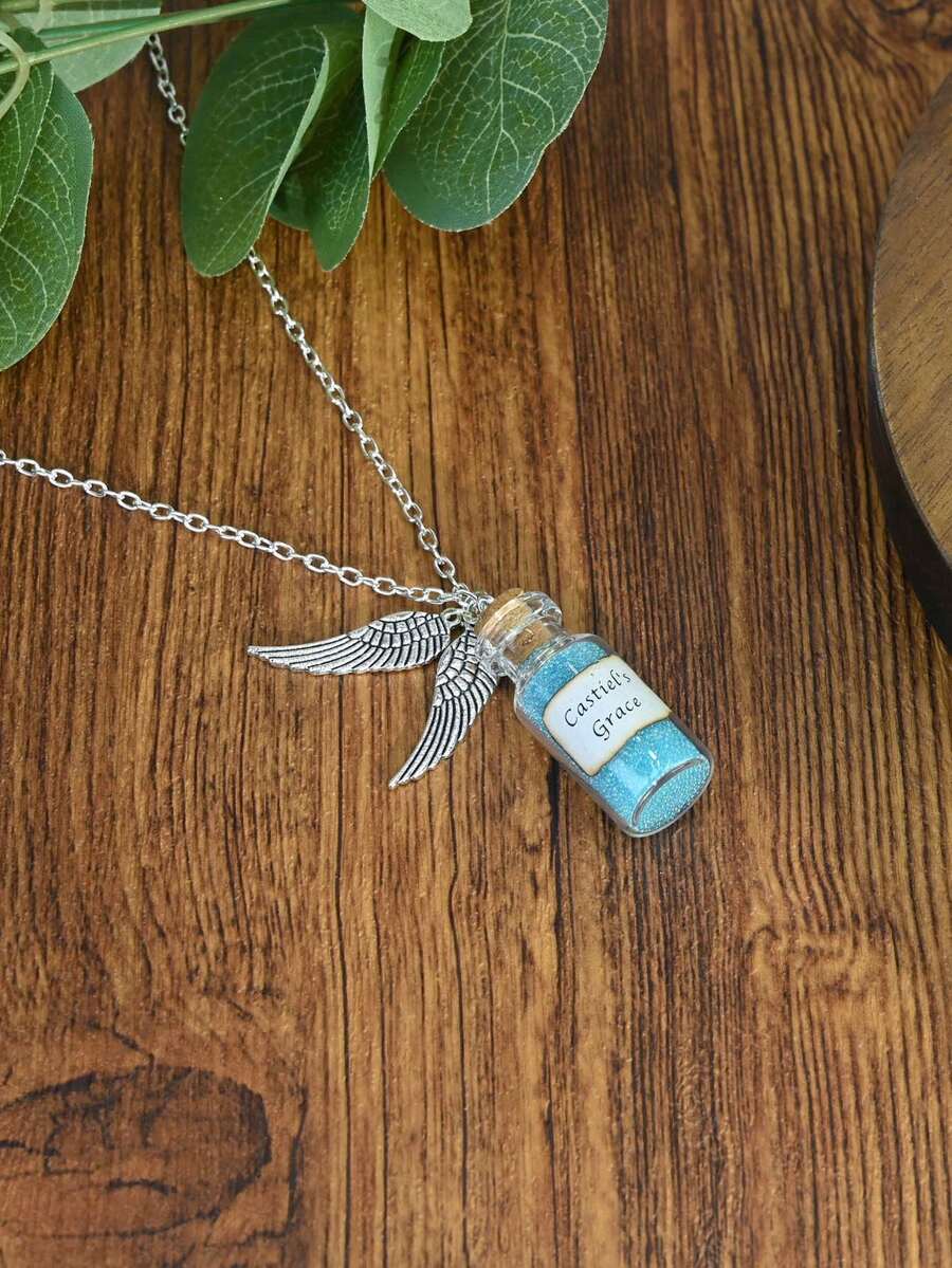 1pc Castiel's Grace Bottle Necklace Decoration Suitable For Everyday Wear - Silver - View 1