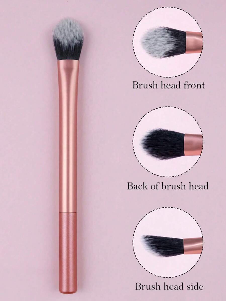 1pc Minimalist Outline Makeup Brush, Cosmetic Brush Makeup Tool - Orange - View 1