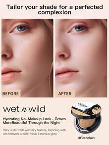 Wet N Wild Photo Focus Cushion Foundation & Perfecting Finish Moisture-Boosting Liquid Foundation - All-Day Wear - Porcelain - 15g - Porcelain White - View 1