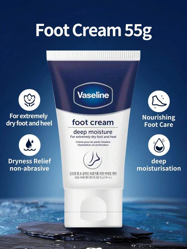 Vaseline 55g Crema per i piedi alla Vasellina, adatta per uso quotidiano