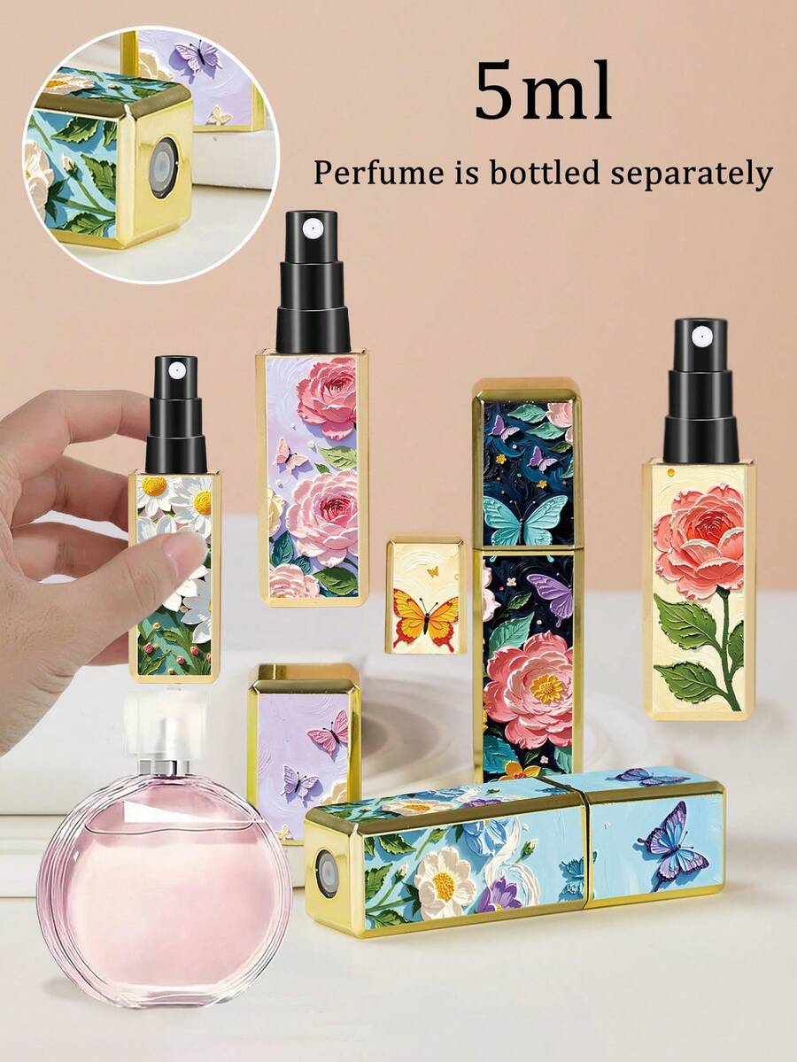 1 chai nước hoa vuông 5ml. Chai xịt, Chai đựng nước hoa sơn dầu hình vuông ba chiều, Chai đựng nước hoa chiết trực tiếp từ đáy khi đi du lịch, Có thể tái sử dụng, Nhỏ gọn và tiện lợi khi mang theo, Chai đựng nước hoa dạng lỏng. - Nhiều màu - Xem 1