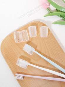 1/3/6/10pcs Transparent Portable Toothbrush Head Covers, Protect Your Soft & Durable Toothbrush, Essential Bathroom Accessories - Clear - View 2