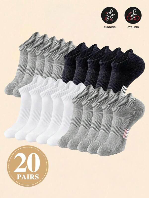6/12/20 Pairs Athletic Ankle Socks For Women Breathable Low Cut Running Socks Cushioned Moisture Wicking For Sport Traveling
