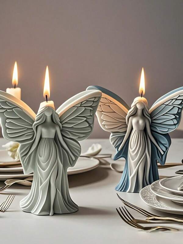 3D Elegant Butterfly Fairy Scented Candle - Unique Butterfly-Shaped Design And Wing Detail Design. It Comes In Three Colors And Scents To Choose From, Including: White - French Vanilla, Pink - Shangri-La, Green - Blue Wind Chime. It Creates A Sense Of Natural Atmosphere And Beauty, And Is Suitable As A Practical Item For Interior Decoration.