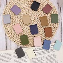 1pc Leather Magnetic Bookmark, Fashion Magnetic Page Clip, Colorful Planner Document Clip, Magnetic Money Clip School Supplies,Back To School