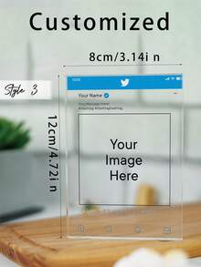 1pc Custom Acrylic Photo Decoration, Photo And Text Customization, Love Story, Family Photo, Valentine's Day Gift, Pet, Newborn Photo Customization, Bedroom And Living Room Decoration, Wedding Anniversary, Birthday Gift, Bedroom And Living Room Decoration, Christmas Gift - Multicolor - View 11