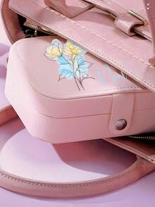 1件，定制专属名字首饰盒和收纳盒，创意26个字母和图案首饰盒，戒指和项链拉链首饰盒，礼物，朋友和母亲的礼物，精美的珠宝盒，适合学校季节礼物，教师节 - 彩色 - 查看 2