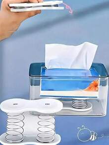 Plastic Spring Paper Towel Holder, Automatic Pop-Up Napkin Dispenser, Creative Elastic Paper Towel Box Rack, Suitable For Home And Restaurant, 12cm Elastic Paper Towel Dispenser - White - View 7