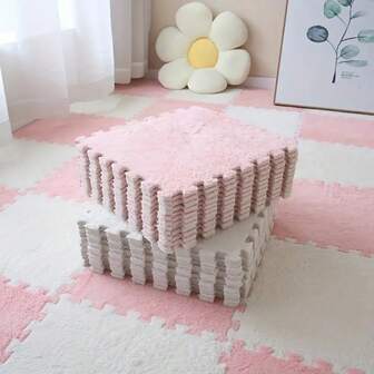 30 st. plyschmatta i lapptäcke, sovrumsmatta, förtjockad krypmatta, hemmabruk