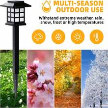 24/12/6pcs Solar Outdoor Light, IP44 Sidewalk Light, LED Landscape Lighting Garden Light, Suitable For Sidewalks, Driveways, Courtyards And Lawns, Solar Garden Decoration, Christmas Decoration, July 4th Decoration - 白色 - 查看 2