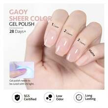 GAOY Pink JellyGel Nail Polish, 16ml Sheer Translucent Soak Off Gel Polish, UV Light Cure For NailDIY, 1643 Milky Pink