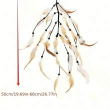 1pc Exaggerated Feather Headband, Bohemian Style Women's Halloween Hair Accessory - Multicolor - View 5