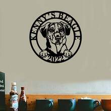Personalized Dog Metal Sign,Customized Dog Breed Metal Decoration,Best Husband Anniversary Gifts,Gifts For Grandpa - màu đen - Xem 3