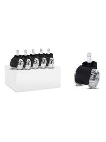 5 STÜCK/SET 5 cm transparente Doppelräder, bewegliche Möbelrollen, einsteckbare universelle geräuscharme Räder, geeignet für Esswagen, Koffer, Stühle, Handwagen, Schulmaterial, Schulstart