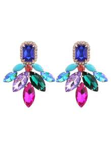 ACEHLN Elegant Copper Alloy Teardrop Angel Wings Dangle Earrings With Sparkling Rhinestones Perfect For Daily Wear, Weddings, And Holiday Celebrations, Everyday Earrings|Teardrop Dangle Earrings|Rhinestone Adorned Earrings