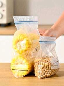 15/20/30/40/65pcs, Clear Zipper Bag, Sealed Food Storage Zip Lock Bag, For Biscuit Cookie Candy Snack Dry Fruit Grain Cereal Spices, Portable Leakproof Food Fresh-Keeping Container For Fridge, Vacuum Sealer Bags, Kitchen Accessories
