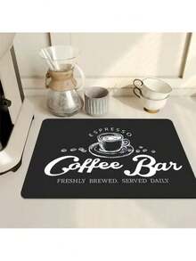 Artículos de decoración navideña Alfombrilla para barra de café, Posavasos aislantes, Almohadilla antigoteo para cafetera de encimera de cocina, Almohadilla absorbente resistente al agua para dispensador de agua, Alfombrilla de mesa resistente al aceite, Accesorios para alfombrilla de barra de café Súper absorbente antideslizante Alfombrillas de silicona para secar platos para decoración de encimera de cocina, Regalo para Navidad, Vuelta al cole, Verano, Halloween, Navidad