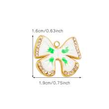 1 Pieza Dije de mariposa de lujo de acero inoxidable con rhinestones - Colgantes esmaltados para manualidades de joyería, aretes, collares, pulseras