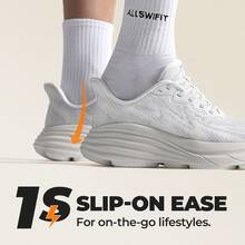 Women's Slip On Walking Shoes Hands-Free Cushion Running Tennis SwiftPlush Non-Slip Comfortable Workout Gym Athletic Fashion Sneakers - 白色 - 查看 3