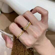 Fashionable Elegant Flowing Tassel Finger Ring, Cross-Wrapped Design - Suitable For Women, Daily Wear, Gift, Party, Banquet, Vacation, Casual Occasions