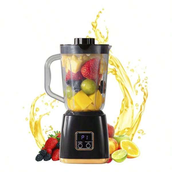 Mélangeur de jus portable compact à recharge USB, centrifugeuse, mélangeur de smoothie, centrifugeuse ménagère - Facile à nettoyer, 7,4 V parfait pour les smoothies, les milkshakes et les boissons aux fruits frais - Avec écran d'affichage numérique, lames en acier inoxydable - Parfait pour la maison, le bureau, les voyages, les mini-mixeurs à smoothie