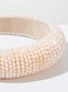 1 Stück handgefertigtes Stirnband mit Kristallen und Perlen, elegante Unifarbe, hochwertige Haraccessoires für Partys, koreanischer Stil, Haarband Stirnband für Frauen, Haaraccessoires, Diademe, Haarkranz