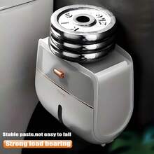 1 个大容量双层卫生纸收纳盒 - 带防水防尘抽屉、壁挂式纸盘和卷纸架，适用于家庭、办公室、超市、浴室、客厅、整洁的装饰配件，易于安装返校 - 黑與白 - 查看 5