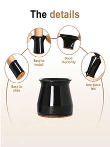 4/8/16/24/36pcs Furniture Leg Floor Protectors, Suitable For Hardwood Floors, Furniture Pads, Chair Leg Sliders, Silicone Chair Leg Covers, Prevent Floor Scratches And Reduce Noise, Applicable For Kitchen, Living Room, Bedroom, Cafe, 3 Styles Available - Black Light Brown - View 5