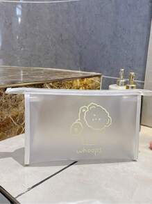 Cute And Compact Bear-Themed Transparent Jelly Bag, Designed As A Waterproof Handbag Suitable For Swimming And Bathing. It Also Functions As A Large-Capacity Cosmetics Bag For Women, A Storage Bath Bag, Or A Portable Storage Solution For Short Trips. This Versatile Item Is Essential For The Back-To-School Season And Highly Practical For Brief Travel. Travel Essentials Vacation Summer Holiday Back To School School Stuff Bag For School Travel Bag For Women Makeup Bag For Travel