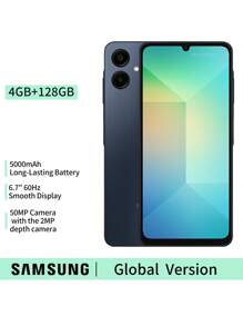 Samsung Smartphone desbloqueado a nivel mundial: Pantalla HD+ de 6.7" a 60Hz, Chipset MediaTek Helio G85, 4GB+128GB, Batería de 5000mAh y carga rápida de 25W, Android 14 (Oro/Negro/Azul)