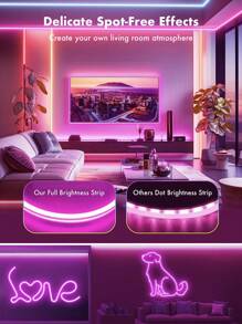 RGB Infrared Neon Light Strip LED Silicone Flexible Lights, Christmas Waterproof Ambience Lights, Wireless Remote Control Color Changing Lights, Indoor Outdoor Decor Lights 1m/3m/5m