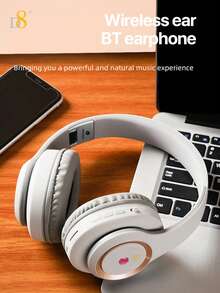 D8 头戴式耳机，无线/有线两用，可折叠，内置麦克风，支持 Micro SD 卡扩展 - （隐形款）成人儿童男女通用，续航 10-15 小时，可折叠头戴式耳机，带麦克风，低音强劲，立体声效果出色，配备柔软记忆蛋白耳罩，兼容 /安卓手机/PC - 彩色 - 查看 6