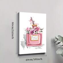 1Pc Solid Wood Frame Canvas Poster, Girls Bedroom Wall Art Perfume Painting Pictures Print On Canvas, Girl Theme Large Canvas Wall Art, Artwork Wall Painting For Gift, Bedroom, Office, Living Room, Cafe, Bar, Wall Decor, Home And Dormitory Decoration Ready To Hang - 金色 - 查看 8