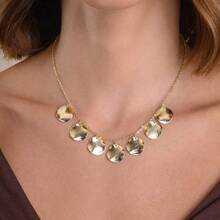 Scratched Medal Necklace With 18k Gold Plating - 金黃色 - 查看 1