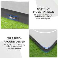 Wrestling Mat Inflatable 5FT/10FT/13FT, Foldable 4" Thick Jiu Jitsu Mats For Home Outdoor Indoor, Waterproof PVC Mat For Gymnastics, Water Yoga, PE Training, BJJ, MMA, Grappling, Judo, Boxing - Black - View 4
