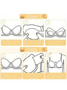 2 Packs Breathable Triangle Silicone Adhesive Bra With Double Sided Brush Adhesive, Invisible Nipple Cover - Polyester, Non-Woven, Hand Washable, Great For Confidence Boosting, Confidence Bra | Simple Design | Breathable Fabric