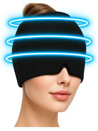 Migraine Headache Relief Cap, Gel Ice Head Wrap, Hot And Cold Therapy, Headache Eyes Mask For Sinus, Puffy Eyes, Tension And Stress Relief