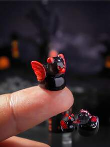 100/50/20/10/5/1pc Halloween Glow-In-The-Dark Demon Black Ducks, DIY Landscape Car Decorations, Stationery Resin Craft Gifts, Unique Gift Ideas, Outdoor Garden Moss Micro Landscape Decor, Party & Outdoor Decorations, Desktop Ornaments