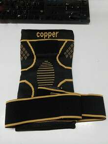 1pc Copper Knee Braces With Strap For Knee Pain Women And Men, Knee Compression Sleeve For Arthritis, ACL, Meniscus Tear, Joint Pain Relief, Knee Support For Working, Running, Weightlifting Gym Accessories Knee Support Sports Knee Pads Gym Knee Pads - Black - View 11