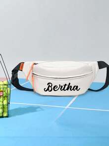 [可定制] 个性化文字/姓名男女通用斜挎包/腰包，日常休闲使用，时尚百搭，小巧轻便，情人节、母亲节、周年纪念日、生日的最佳礼物 - 彩色 - 查看 12