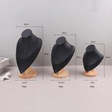 Organizador de terciopelo para exhibición de collares, soporte de exhibición de Joyas, busto de Maniquí, colgante de collar, exhibición de ventana WTJ8 - Negro - Ver 9
