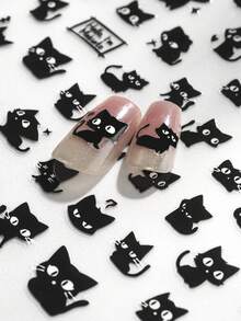 Beautizon Nailartlab 1片可愛貓咪美甲貼紙 DIY 5D 指甲裝飾貼紙 - 彩色 - 查看 11