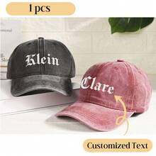 1pc Customized Text Embroidered Baseball Cap, Personalized Hat, Retro Baseball Cap, Gift For New Dad/Mom, Bride/Bachelorette, Father's Day, Cool Slogan Hat, Customized Truck Driver Cap, Personalized Gift, Customized Dad Cap, Embroidered Baseball Cap - A - View 2