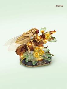 Klocki LOZ Mini Bricks Biedronka, Pszczoła, Wieczny Kwiat, Uroczy model owada, Dekoracja biurka dla dorosłych, Prezent na święta/Boże Narodzenie