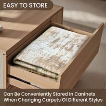 Sour Lemon Living Room Carpet 200x300, Washable Bedroom Carpet, Short Pile Abstract Carpet, Very Soft And Thin Summer Living Room Carpet, Non-Slip Carpets For Living Room Bedroom Home Decoration - 棕色 - 查看 7