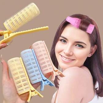 3/6 PCS Professional No Heat Curling Iron Set Suitable For All Hair Types Heatless Hair Curlers Set - DIY Volumizing Styling Tools With Self-Adhesive Clips, Mixed Color Set