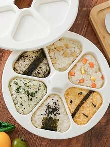 2pcs/1 Piece Japanese Triangle Rice Ball Mold, Creative, Convenient, Cute, Quick Molding, Very Suitable For Bento Rice Balls, Sushi Nori Rolls And DIY Rice Ball Desserts, 6-Hole Rice Ball Bento Pressing Mold, Practical Kitchen Accessories, Homemade Supplies, Kitchen Supplies, Tableware Accessories - Multicolor - View 2