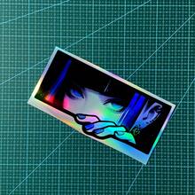 1 件长款动漫眼睛装饰 - 全息汽车贴纸，表面光滑，防水、防紫外线、防刮贴花 - 自粘式，适用于汽车、摩托车、笔记本电脑、手机壳 - 送给男孩和女孩的完美动漫礼物，动漫汽车配件，醒目的设计，防刮乙烯基 - 均碼 - 查看 15